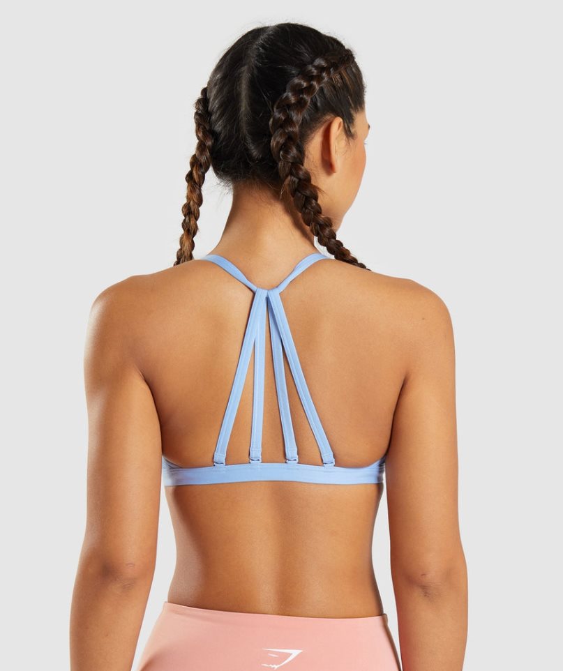 Women's Gymshark Minimal Sports Bra Blue | NZ 3IYJTP